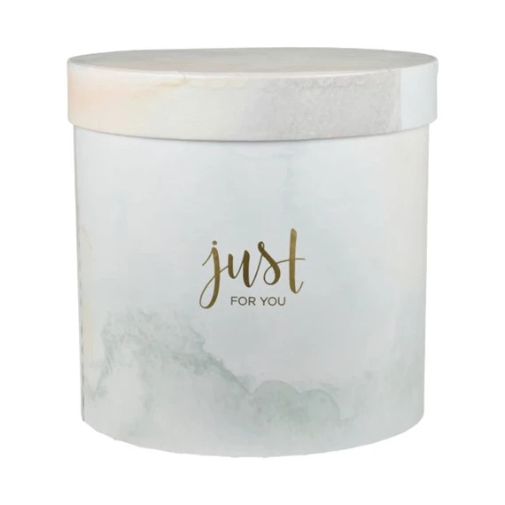 Kalapdoboz márvány mintás, "Just for you" felirattal 19,5x19 cm S/3
