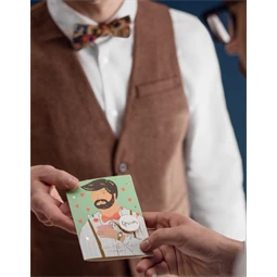 Kártya zománc kitűzővel vőlegény, 10,5x15 cm