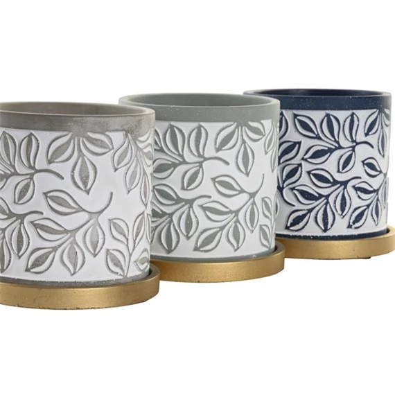 Kaspó alátéttel 13x13x14 cm 4 féle