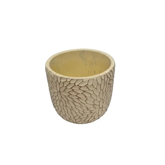 Kaspó kerek, virág mintával 14x14x12,5 cm