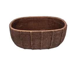 Kaspó hosszúkás, textil mintázattal 27x15x13 cm