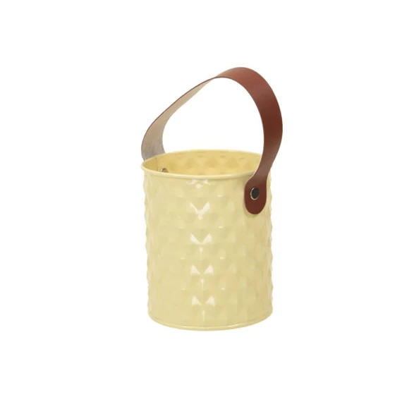 Kaspó bőr füllel 9,5x11 cm