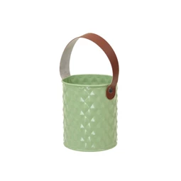 Kaspó bőr füllel 9,5x11 cm