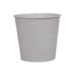 Kaspó kerek, szív mintával 12,5x11,5 cm