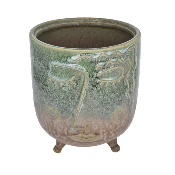 Kaspó lábakkal, arccal 11x11x13 cm