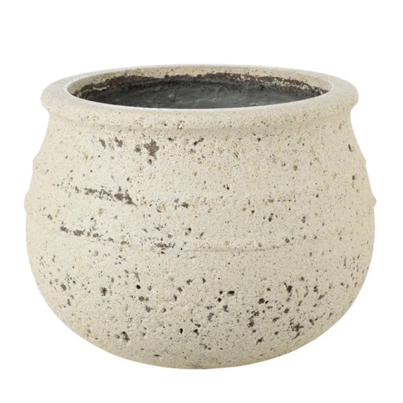 Kaspó kerek műkő 32x24 cm szürke