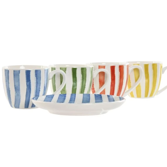 Kávés készlet csíkokkal 8,5x6,2x5,5 cm S/6