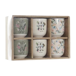 Kávés készlet pillangós 20,5x14x6,5 cm 120 ml S/6