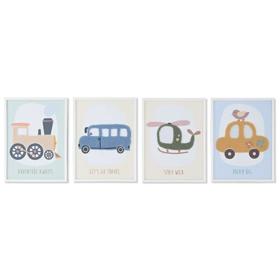 Kép jármű, keretes 30x1,8x40 cm 4 féle