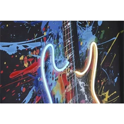 Kép keretes, LED-es gitár 63x3,7x93 cm 2 féle