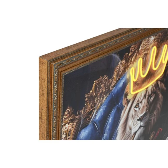 Kép keretes, LED-es oroszlán, gepárd 100x4x100 cm 2 féle