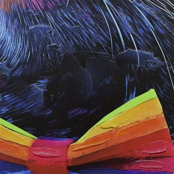 Kép keretes, kézzel festett, LED-es, macska 63x3x93 cm 2 féle