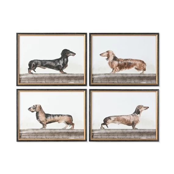 Kép keretes, kutya 60x2,5x45 cm 4 féle