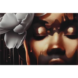 Kép keretes, nő virággal 80x3,5x80 cm 2 féle