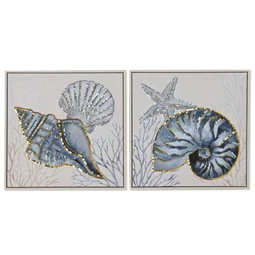 Kép keretes, tengeri, flitteres 40x3x40 cm 2 féle