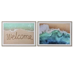 Kép keretes, tengerpart, csillogó 72,5x3x52,5 cm 2 féle