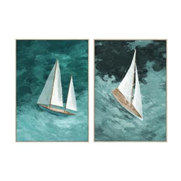 Kép keretes, vitorlás 3D-s 90x4x120 cm 2 féle