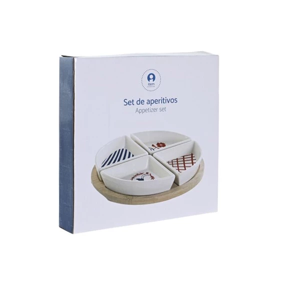 Kínáló szett előételhez 21,5x21,5x1 cm S/5