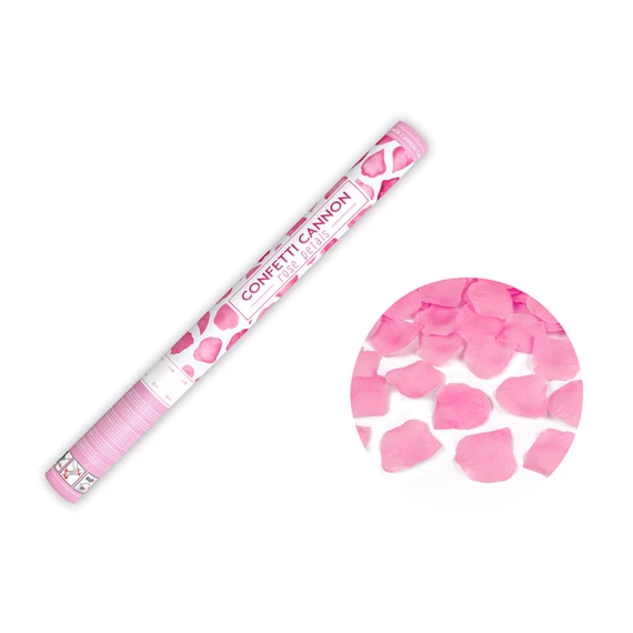 Konfetti ágyú rózsaszirommal rózsaszín 60 cm