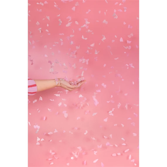 Konfettiágyú rózsaszín pillangókkal 20 cm
