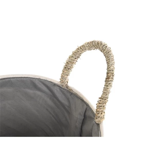 Kosár szett fonott pompon 41x37x36 cm S/3