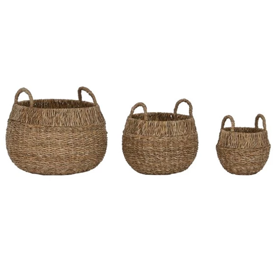 Kosár szett füllel, kerek 45x45x28 cm S/3
