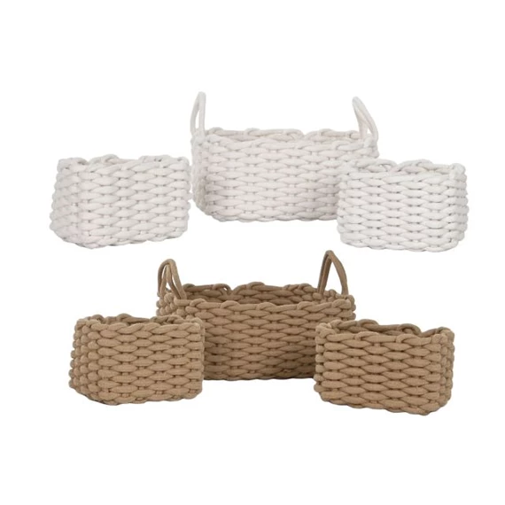 Kosár szett füllel, szögletes 32x25x15 cm 3 féle S/3