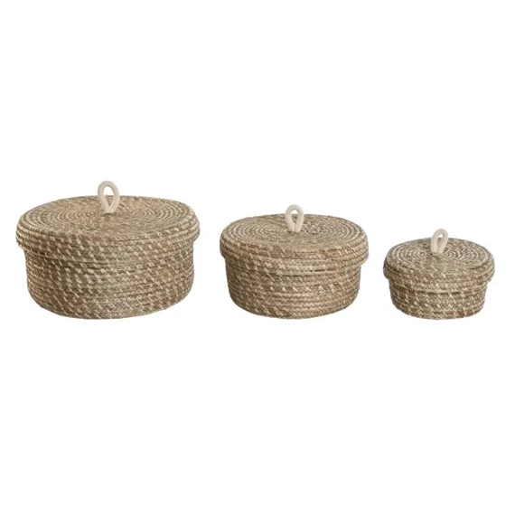 Kosár szett kötéllel 34x34x16 cm S/3
