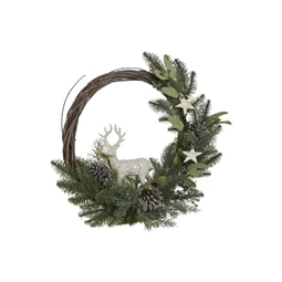 Koszorú fenyő, szarvassal, akasztós 46x22x48 cm