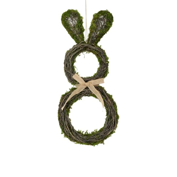 Koszorú nyúl alakú akasztós 25x4,5x58 cm