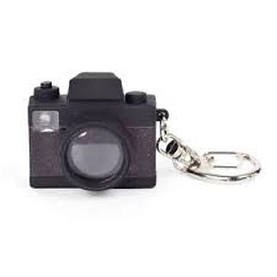 Kulcstartó hanggal, LED-es, fényképezőgép 3,33x3,33x3,33 cm