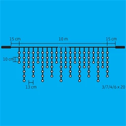 Fényfüggöny jégcsap, sorolható, 400 LED, 10 m 