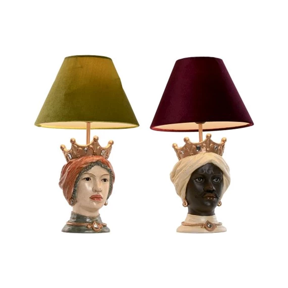 Lámpa asztali, királynővel 26x26x43 cm 2 féle