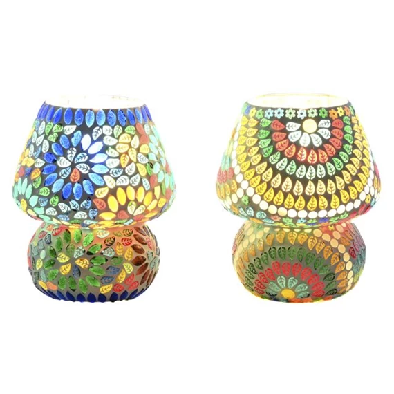 Lámpa asztali, mintás 13x13x17 cm 2 féle