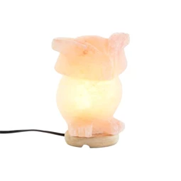 Lámpa asztali, sólámpa bagoly 14x14x18 cm