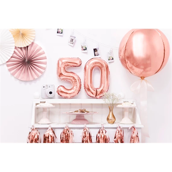 Lufi 0-s szám fólia 35 cm rózsaarany