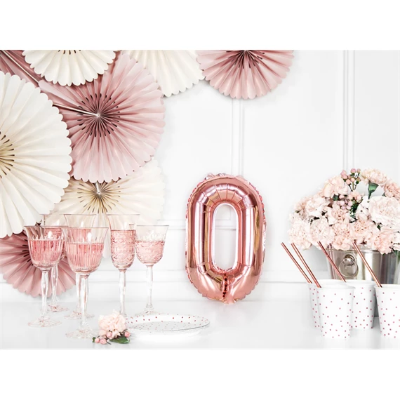 Lufi 0-s szám fólia 35 cm rózsaarany