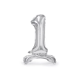 Lufi 1-es szám álló fólia 70 cm ezüst