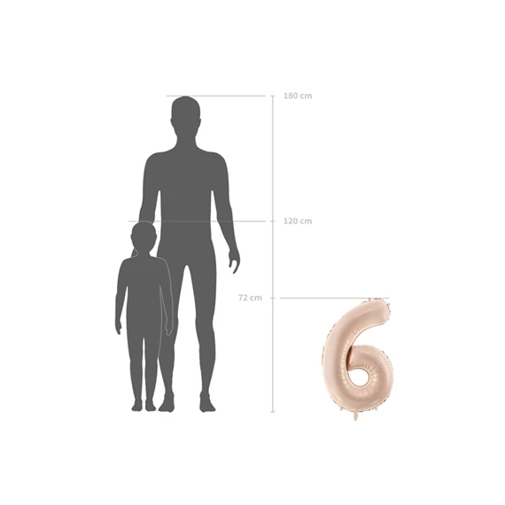 Lufi 1-es szám fólia 72 cm ezüst