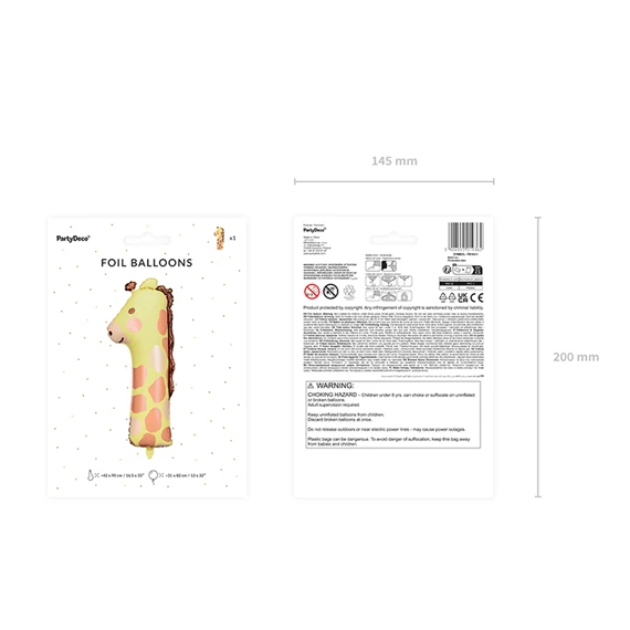 Lufi 1-es szám fólia zsiráf 42x90 cm mix