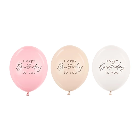 Lufi 30 cm boldog születésnapot rózsaszín mix S/50