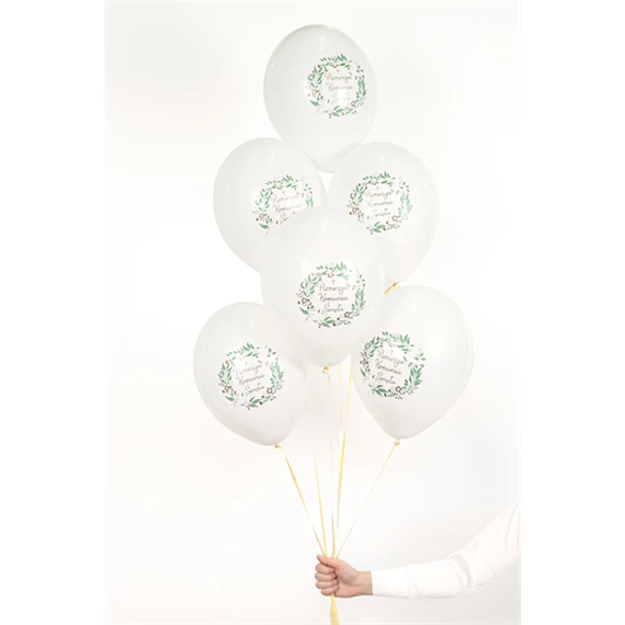 Lufi 30 cm elsőáldozás pasztell fehér S/6