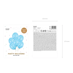 Lufi 30 cm pöttyös pasztell babakék S/6