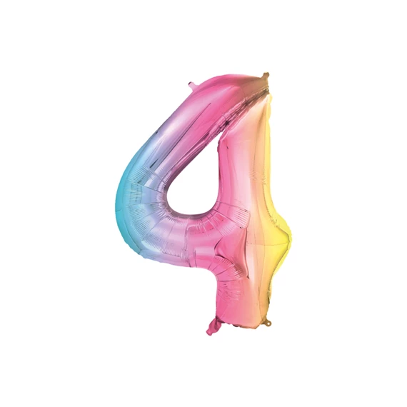 Lufi 4-es szám fólia 86 cm pasztell szivárvány