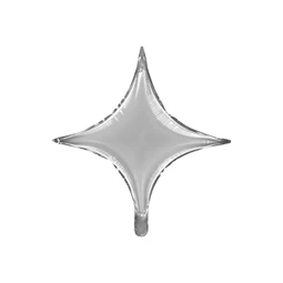 Lufi 4 ágú csillag fólia 45 cm ezüst