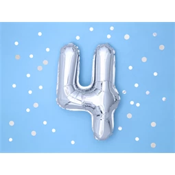 Lufi 4-es szám fólia 35 cm ezüst