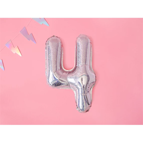 Lufi 4-es szám fólia 35 cm irizáló