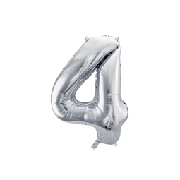 Lufi 4-es szám fólia 72 cm ezüst
