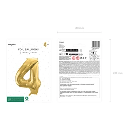 Lufi 4-es szám fólia 72 cm világos arany