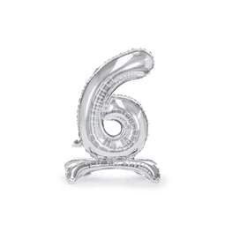 Lufi 6-os szám álló fólia 70 cm ezüst